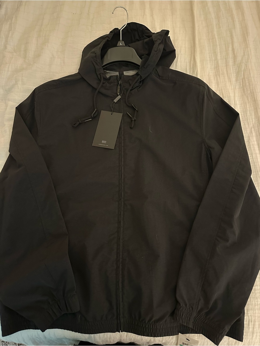 Marc New York Black Hooded Windbreaker Jacket
